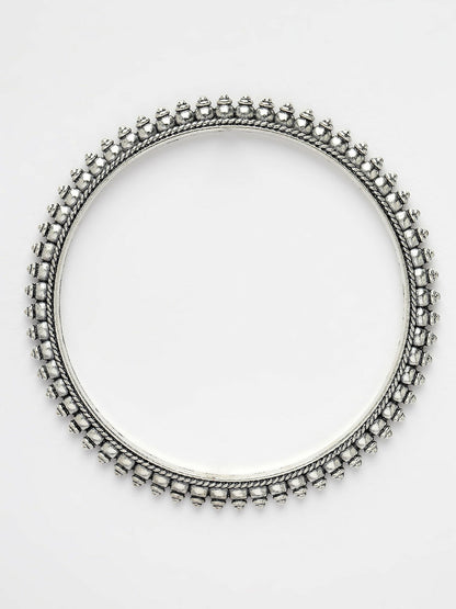 NVR Women's Set of 4 Silver-Toned German Silver Oxidised Bangles - Distacart