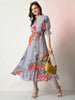 Myshka Women's Grey Printed Dress - Distacart