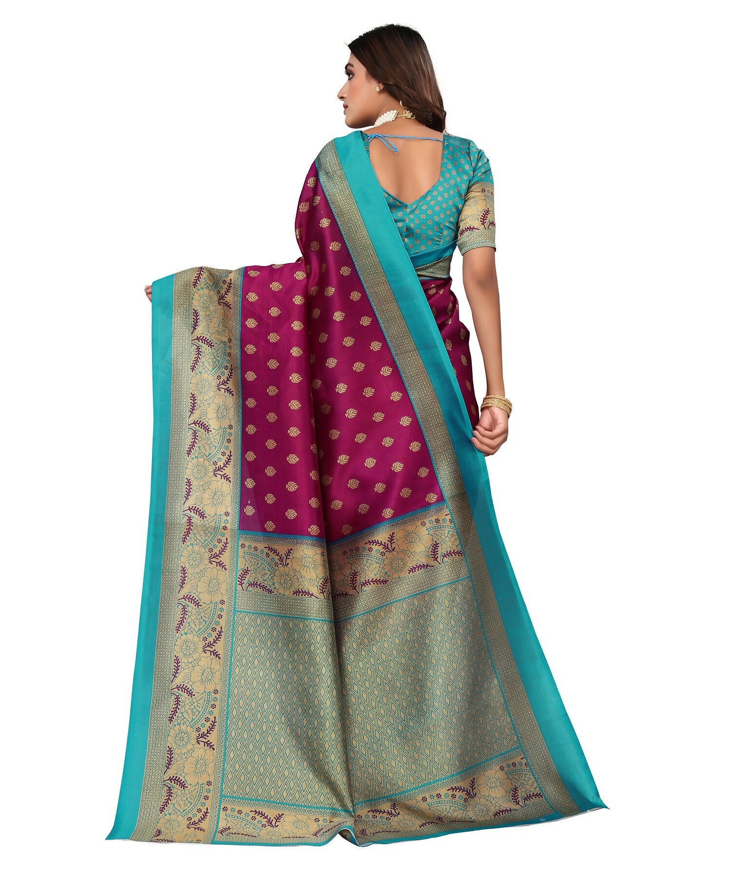 Vamika Purple Printed Art Silk Saree - Distacart