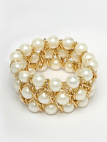Thumbnail for NVR Women White Beaded Elasticated Bracelet - Distacart