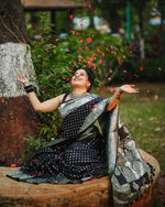 Thumbnail for Preksha Creation Banarasi Soft Silk Women Black Saree - Distacart