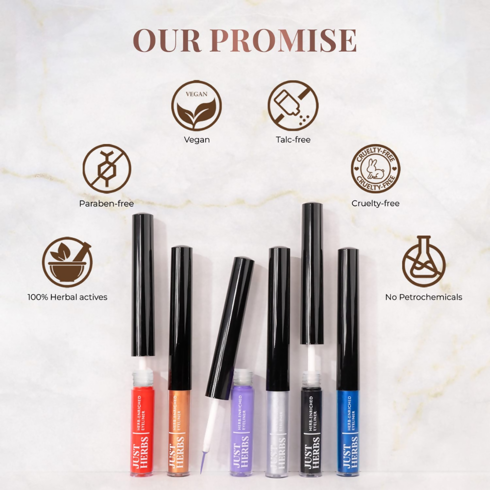 Just Herbs Eyeliner Waterproof and Smudge Proof, Long Lasting Eyeliners - Golden Hour - Dista