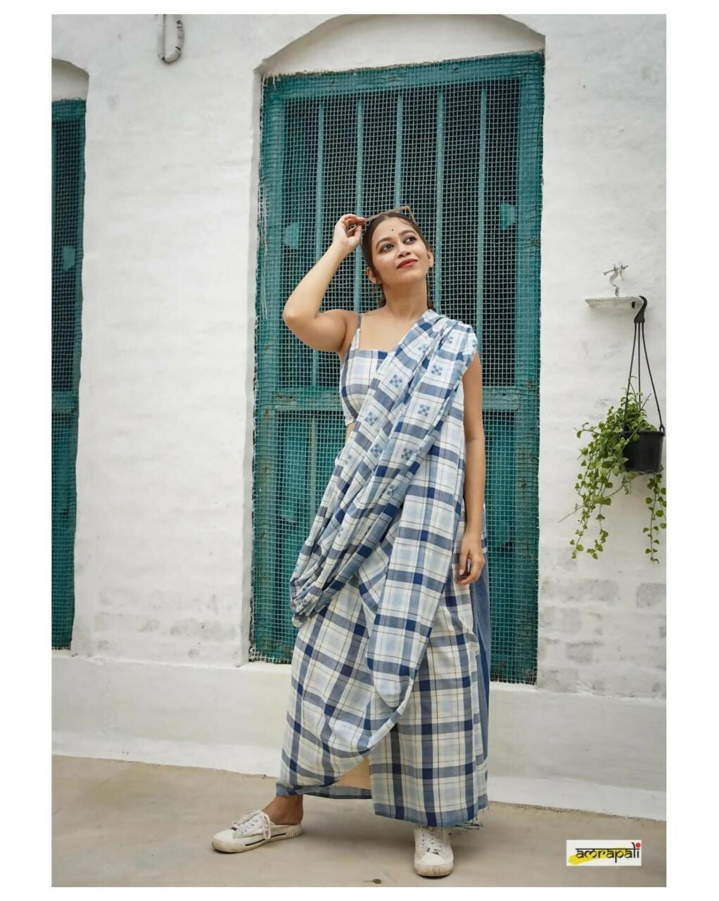 ECDCKCHCheckSareeBlue (5)