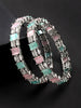 NVR Women's Set of 2 Multi-Coloured CZ Stone-Studded Handcrafted Bangles - Distacart