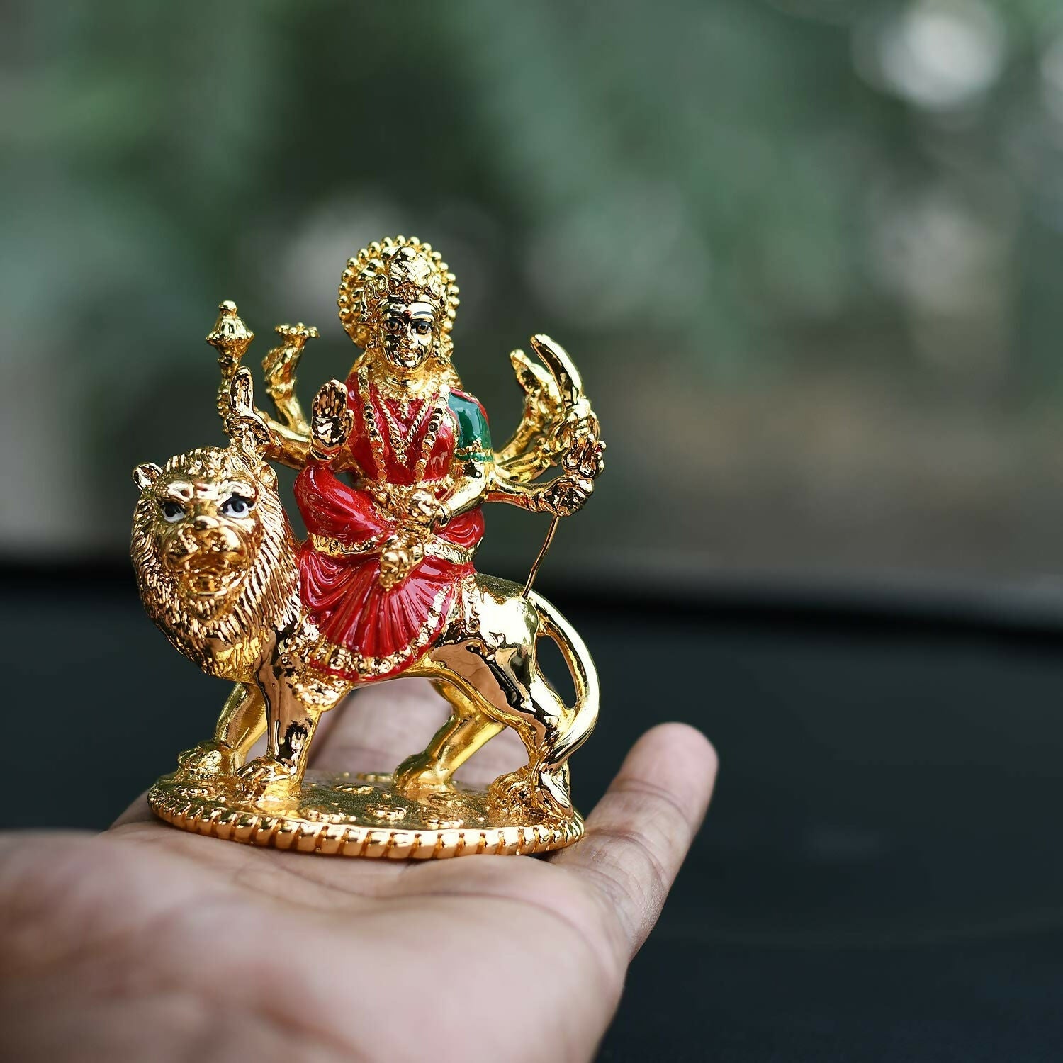 Collectible India Gold Plated Goddess Maa Durga Sherawali Mata Idol - Distacart