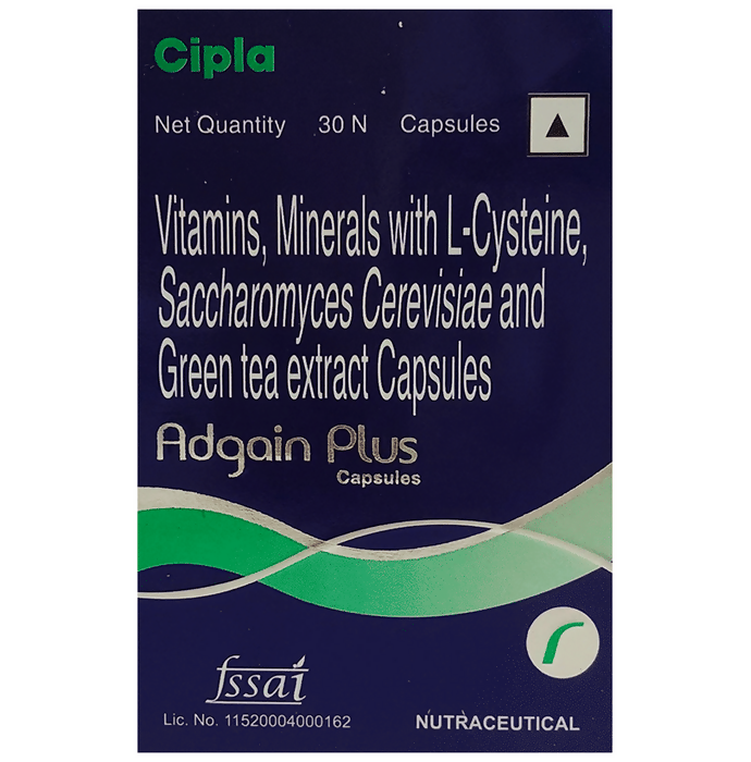 Cipla Adgain Plus Healthy Hair Capsules - Distacart