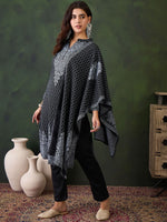Thumbnail for Sangria Ethnic Motifs Woven Design Mandarin Collar Straight Kurta With Trouser & Dupatta - Distacart