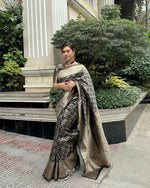 Thumbnail for Preksha Creation Banarasi Soft Silk Women Grey Saree - Distacart