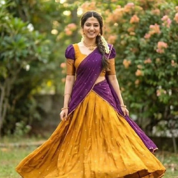 Teeya Creation Womens New Trendy Festive Season Designer Lehenga Choli Set - Wine - Dista