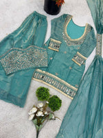 Thumbnail for Teeya Creation New Trendy Stylish Real Mirror Work With Lace Border Kurta Set - Dista