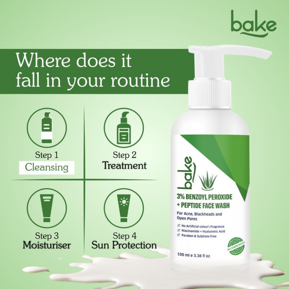 Bake 3% Benzoyl Peroxide Face Wash with Peptides