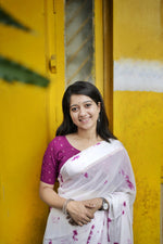 Thumbnail for Rani Poly Georgette Tie And Dye Saree with Unstitched Blouse - A2M