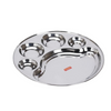 Sumeet Stainless Steel Round 5 in 1 Compartment Lunch/Dinner Plate - Big - Dista