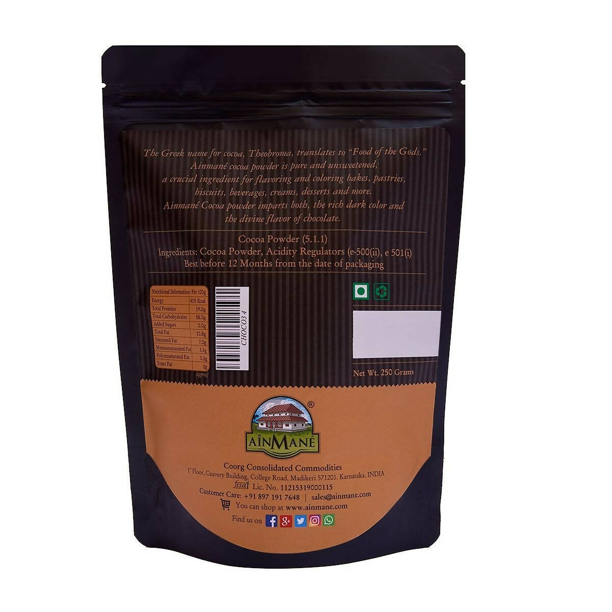 Ainmane Fine Dark Cocoa Powder - Distacart