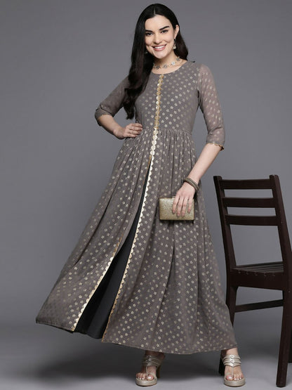Ahalyaa Women's Traditional wear Kurta Set - Grey - Distacart