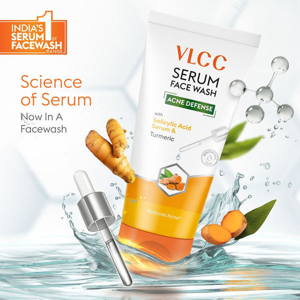 VLCC Acne Defense Serum Face Wash with Salicylic Acid Serum & Turmeric - Distacart