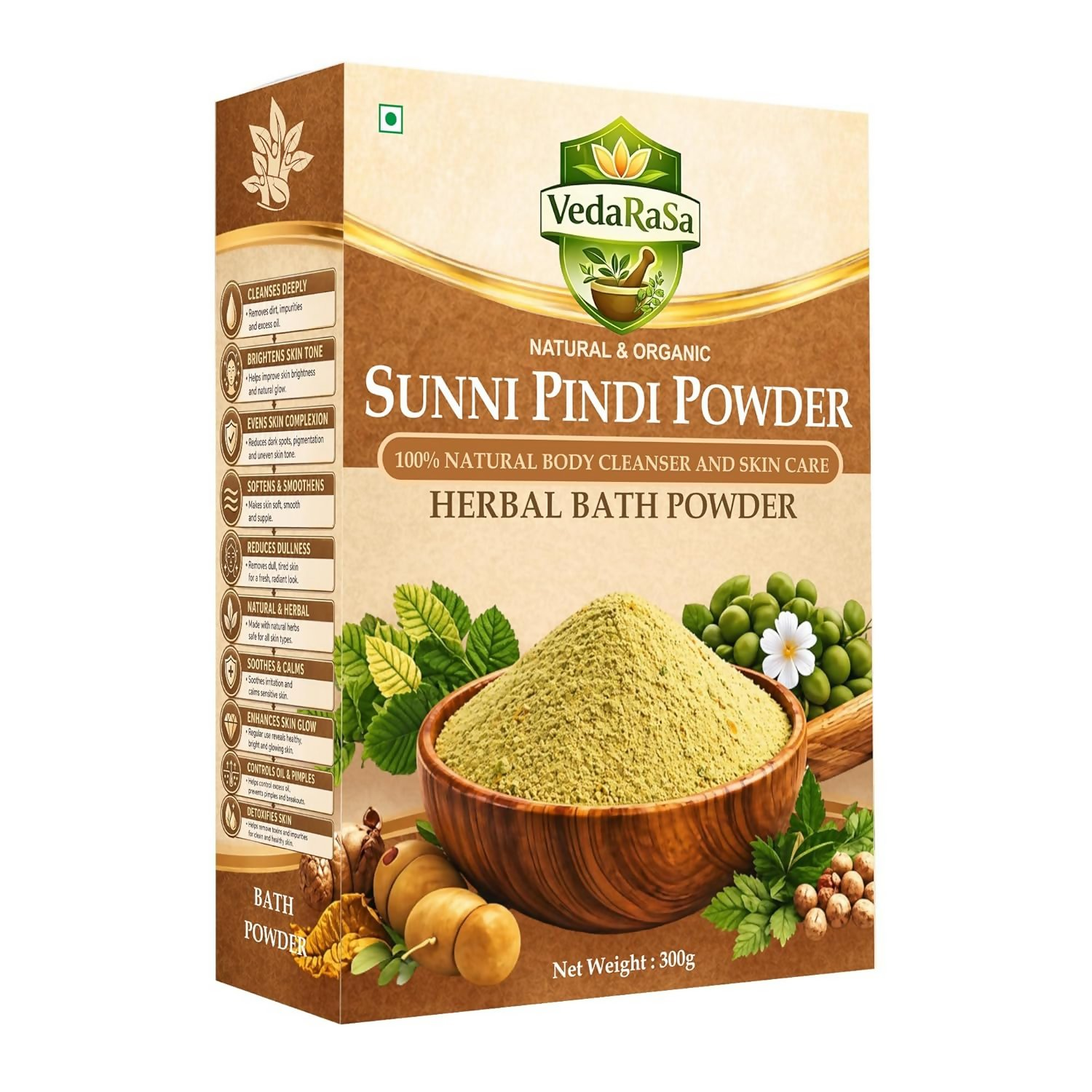 VedaRasa Sunni Pindi Herbal Bath Powder - Dista