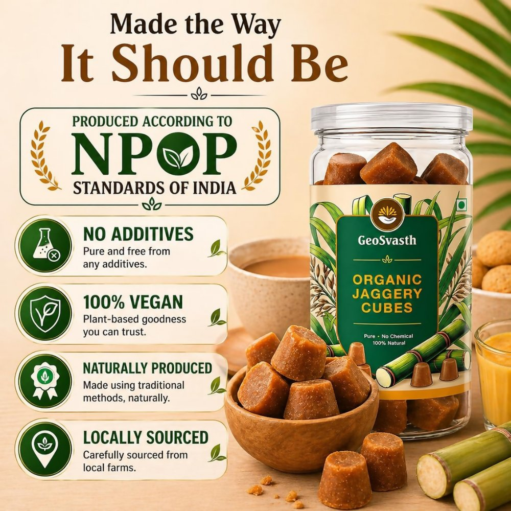 GeoSvasth Organic Jaggery Cubes - Dista