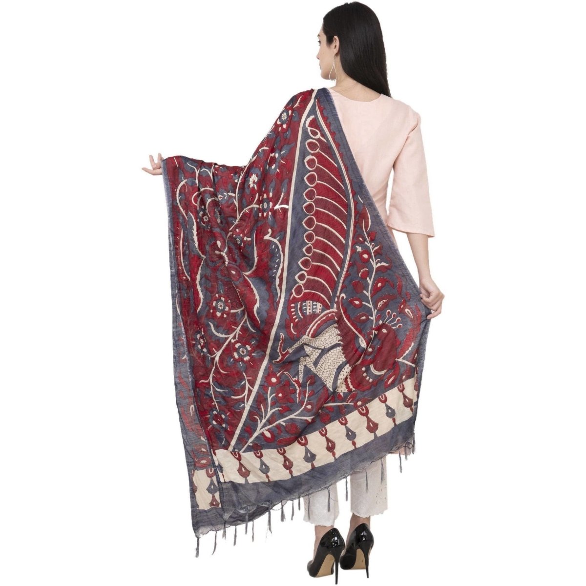A R Silk Modal Kalamkari Print Fancy Dupatta Color Multi Print Dupatta or Chunni