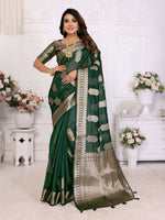 Thumbnail for Aastha Fashion Green Soft Organza Silk Weaving Saree - Distacart