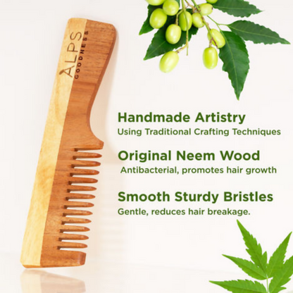 Alps Goodness 100% Natural Neem Comb - Distacart
