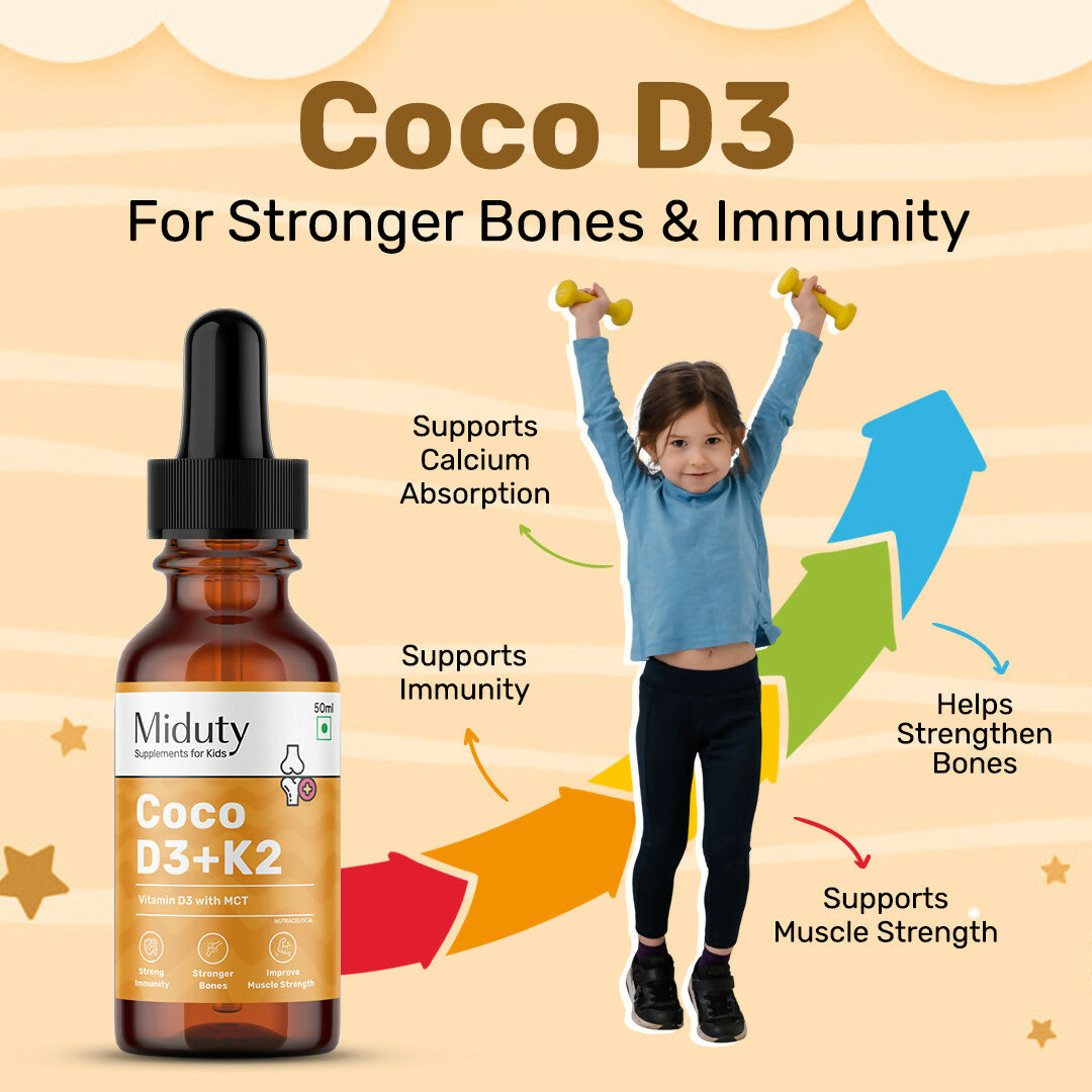 Miduty Coco D3+K2 Drops For Kids & Babies - Distacart