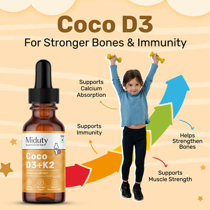Miduty Coco D3+K2 Drops For Kids & Babies - Distacart
