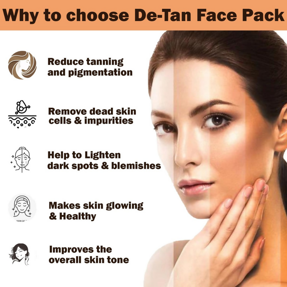 Our Cares D-TAN Face Pack for Instant Tan Removal & Sun Damage Protection - Distacart