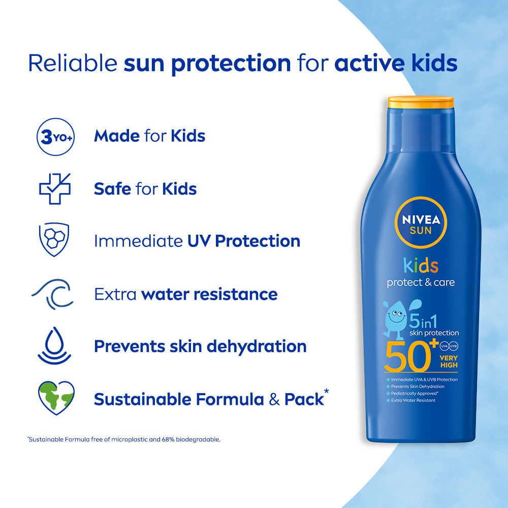 Nivea Sun Protect & Care Sunscreen For Kids Spf 50+ - Distacart