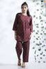 Breathables Butta Print Cotton Co-Ord Set – Wine - Dista