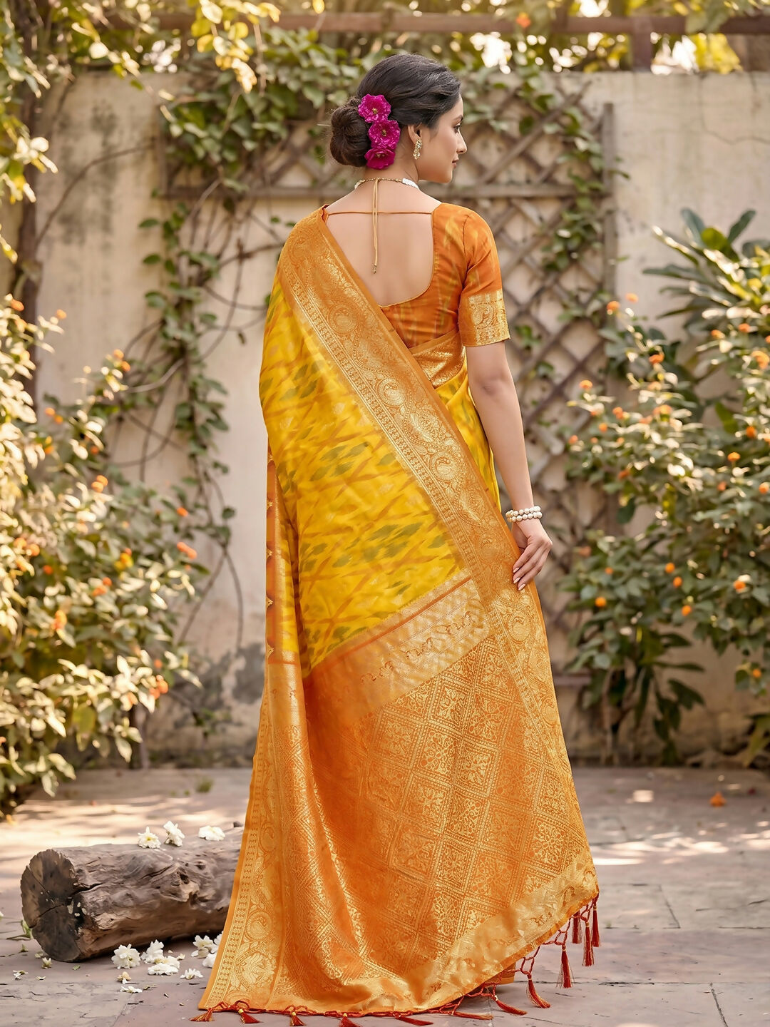 Shree Shyam Fashion Yellow Soft Silk Saree - Dista