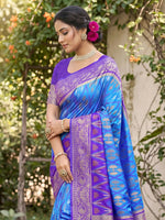 Thumbnail for Shree Shyam Fashion Sky Blue Soft Silk Saree - Dista
