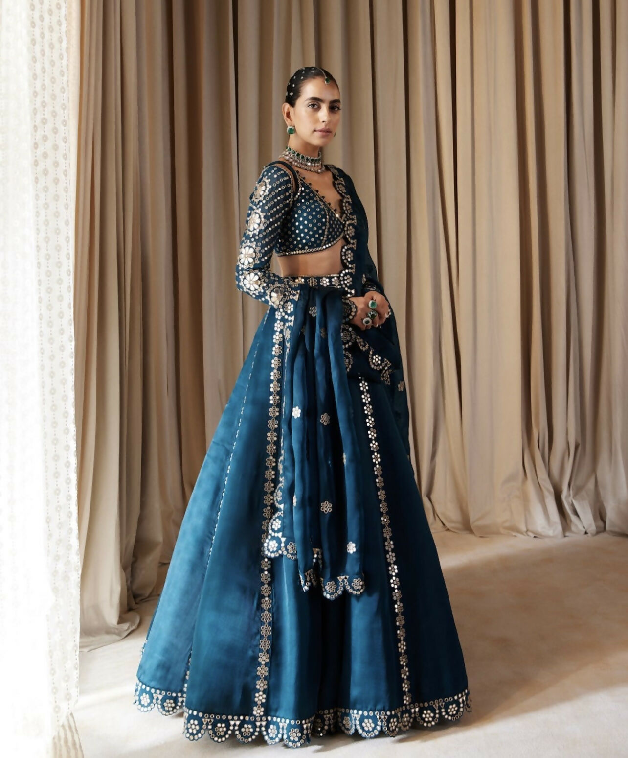 Aastha Fashion Teal Malai Silk Designer Wedding Wear Lehenga Choli