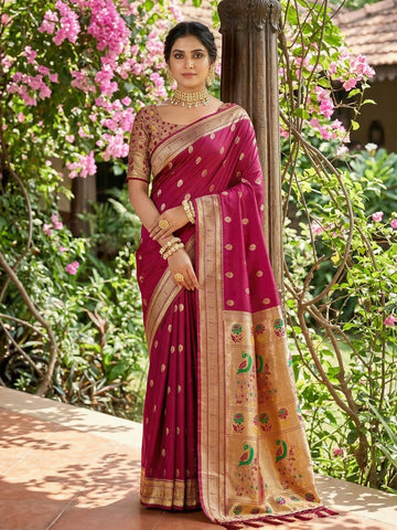 Shree Shyam Fashion Pink Soft Silk Saree - Dista