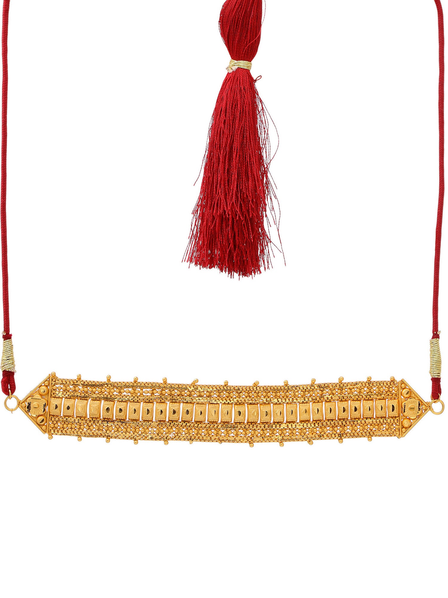 Ruby Raang Golden Choker with Round Studs