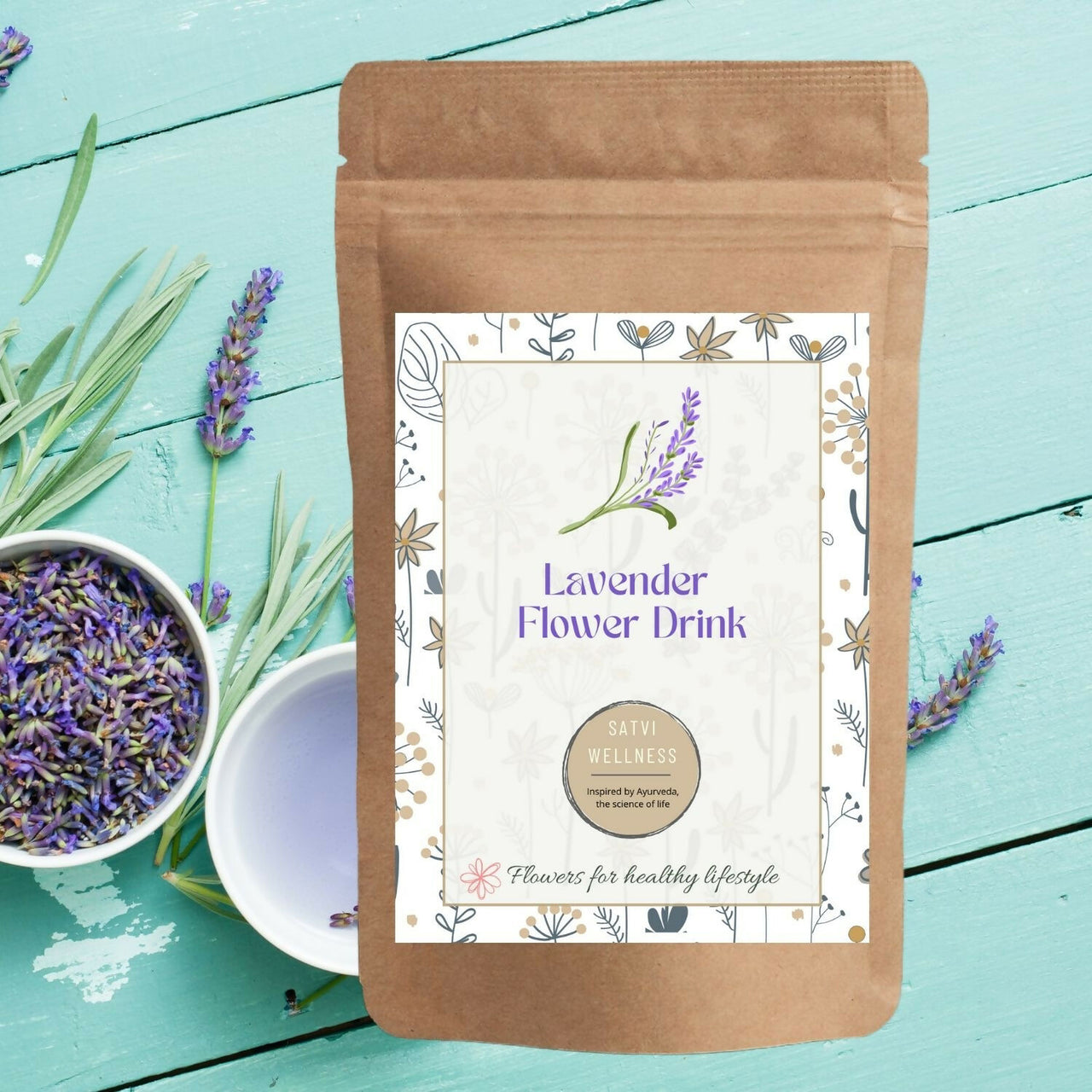 Satvi Wellness Lavender flower Tea | Lavender tea | Lavender flower drink mix - Distacart
