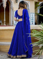 Thumbnail for Lehenga Mart Designer Indian Wedding Lehenga Choli-Blue - Distacart
