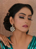 Dual Tone Kundan Flower Studs (silver) - Ruby Raang - Distacart
