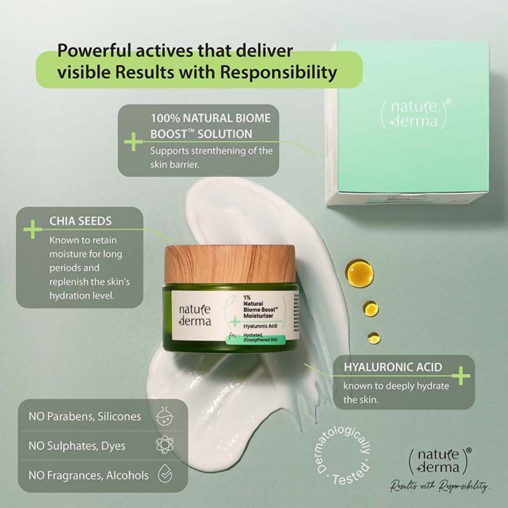Nature Derma 1% Natural Biome-Boost Moisturizer With Hyaluronic Acid - Distacart