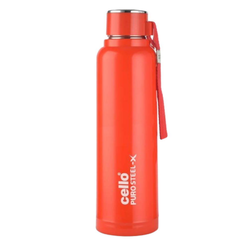 Cello Puro Steel-X Benz 900 Inner Steel Insulated Water Bottle - Red - Dista