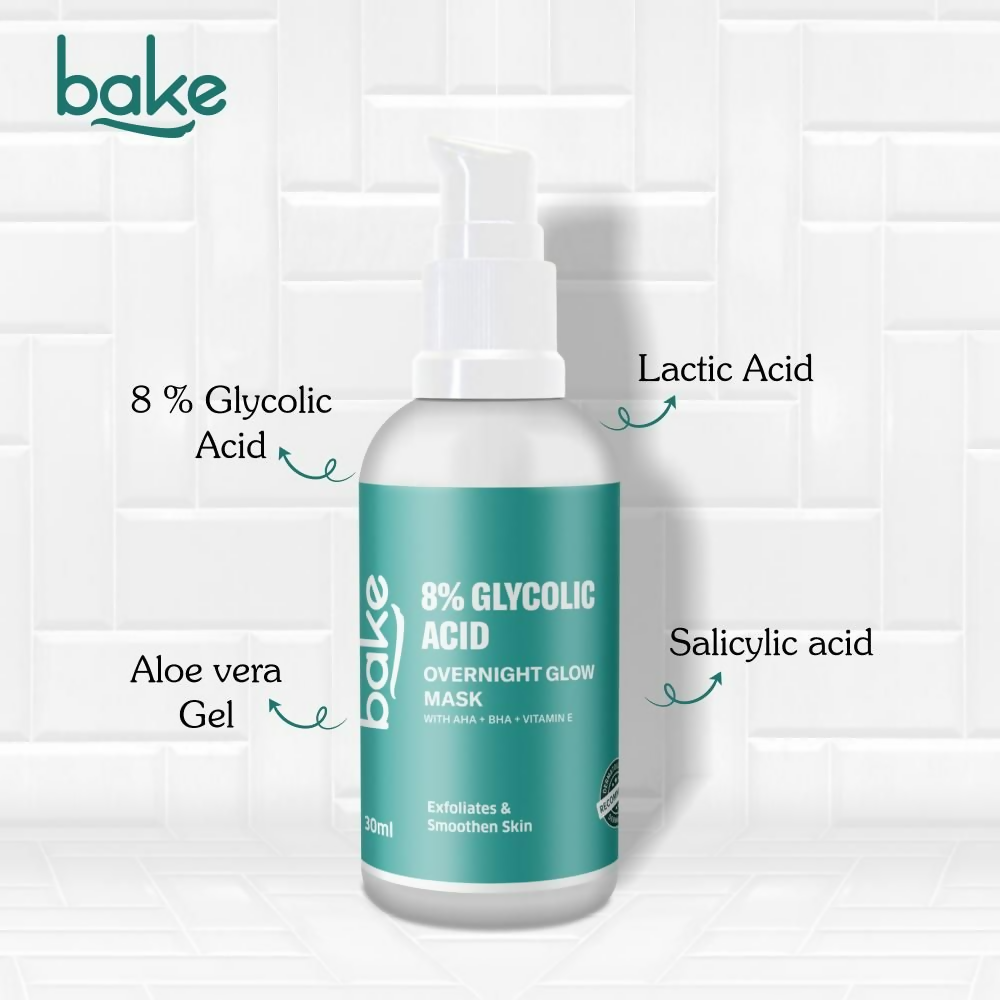 Bake 8% Glycolic Acid Overnight Glow Mask Serum - Distacart