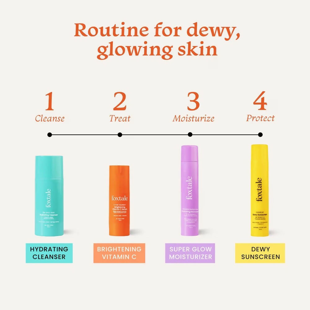 Foxtale CSMS (Cleanser, Serum, Moisturizer, Sunscreen) Flawless Skin Combo - Distacart