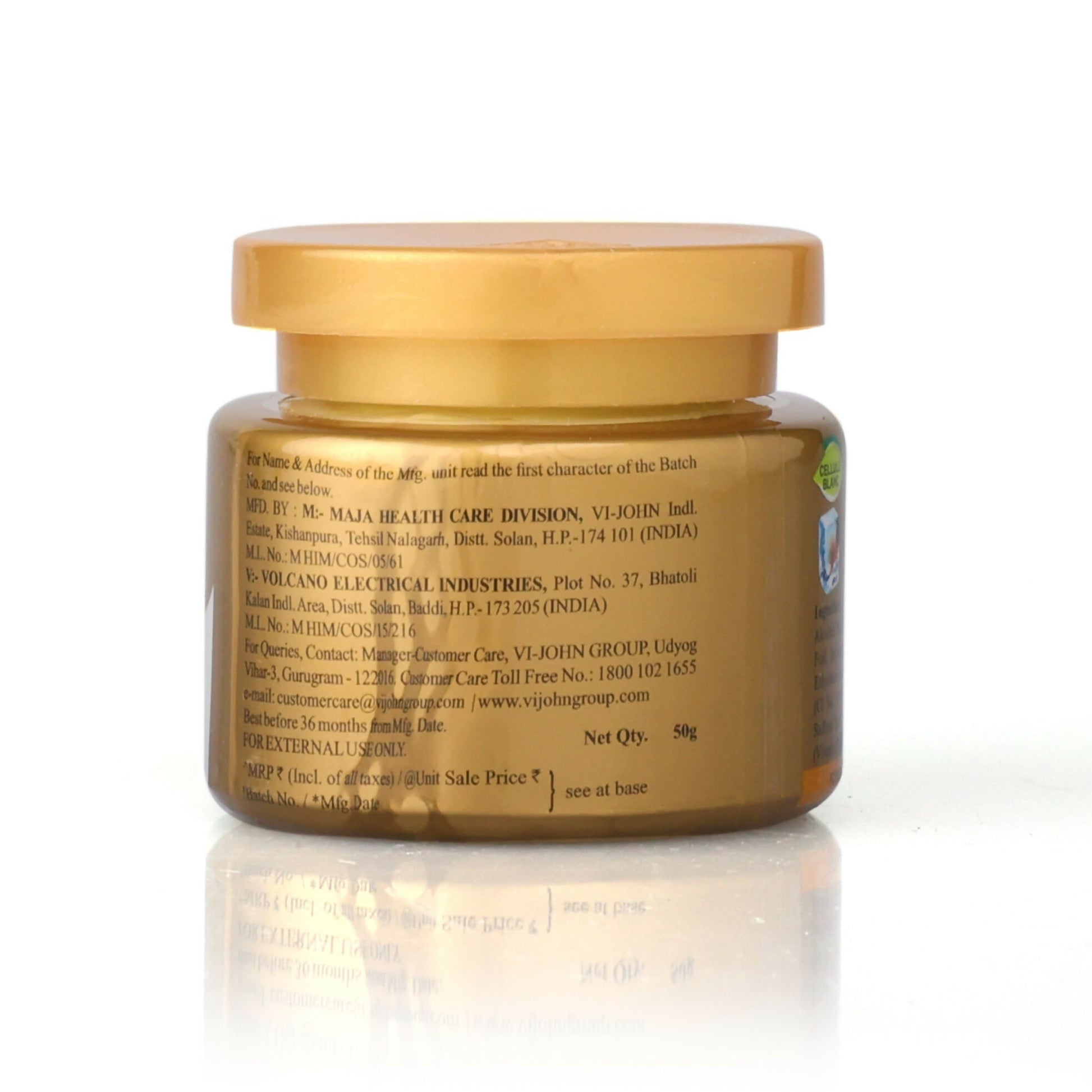 VI-JOHN Saffron Gold Skin Fairness Cream with Vitamin E & Mulberry Extracts - Distacart
