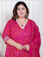 Thumbnail for Miravan Plus Size Women'S Bandhani Ethnic Anarkali Kurta And Dupatta - Distacart