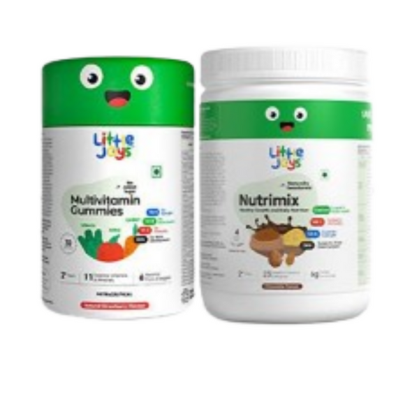 Little Joys Nutrimix Nutrition Powder 2 - 6 yrs + Multivitamin Gummies Combo - Distacart