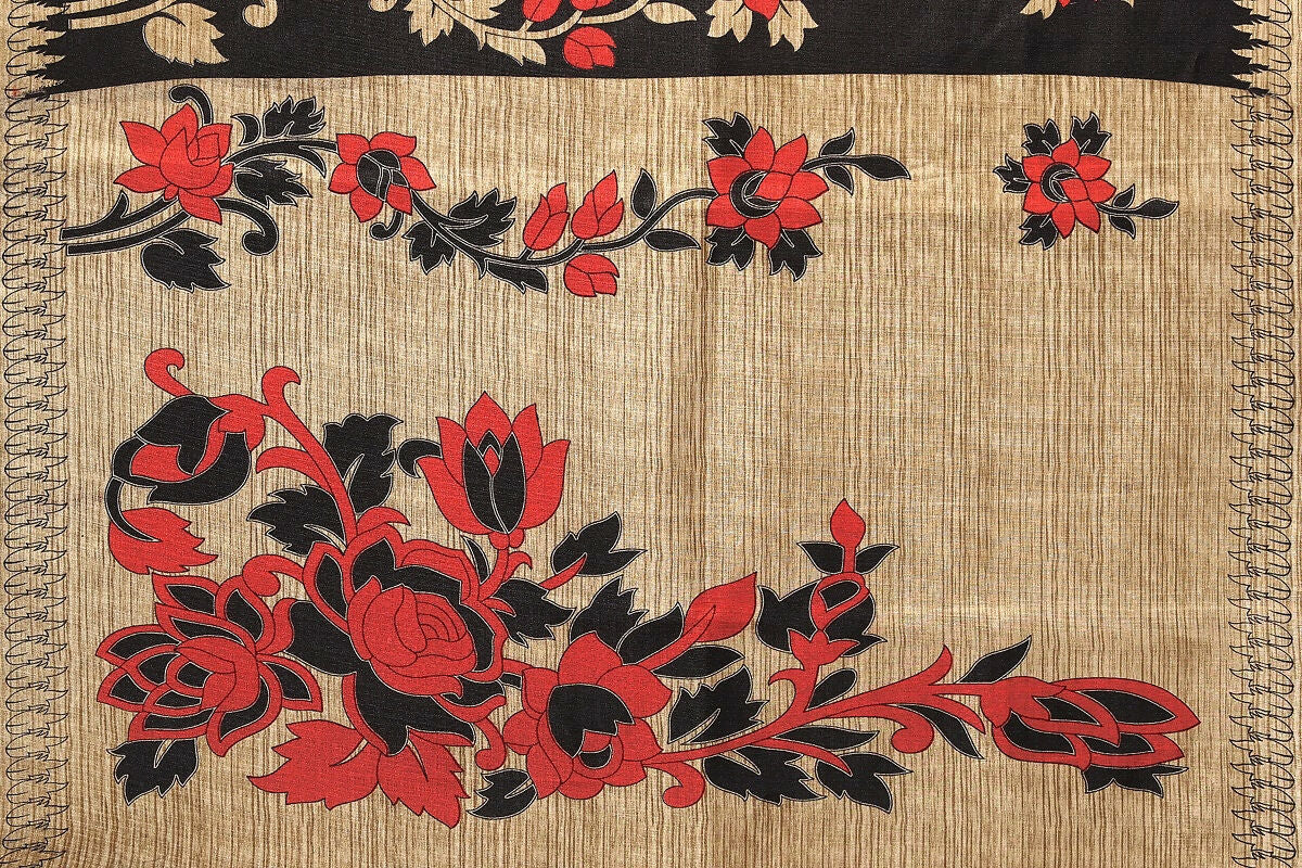Vamika black Printed Art Silk Saree - Distacart