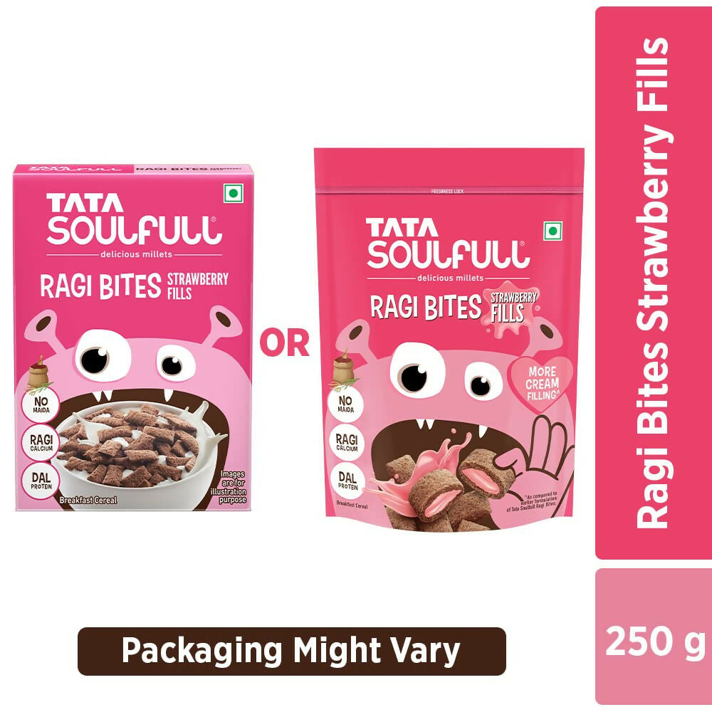 Tata Soulfull Ragi Bites Strawberry Fills Breakfast Cereal - Distacart