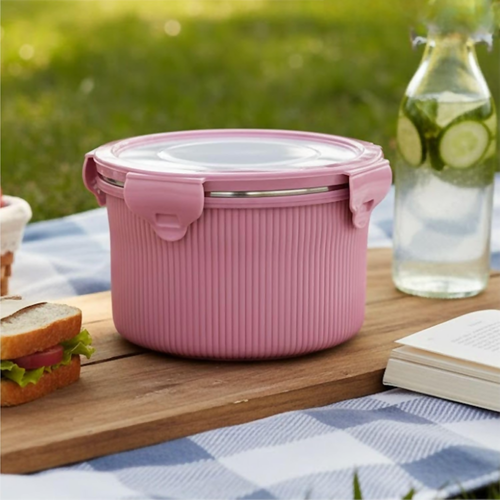 Signoraware Lock N Store Stainless Steel Container - Pink - Dista