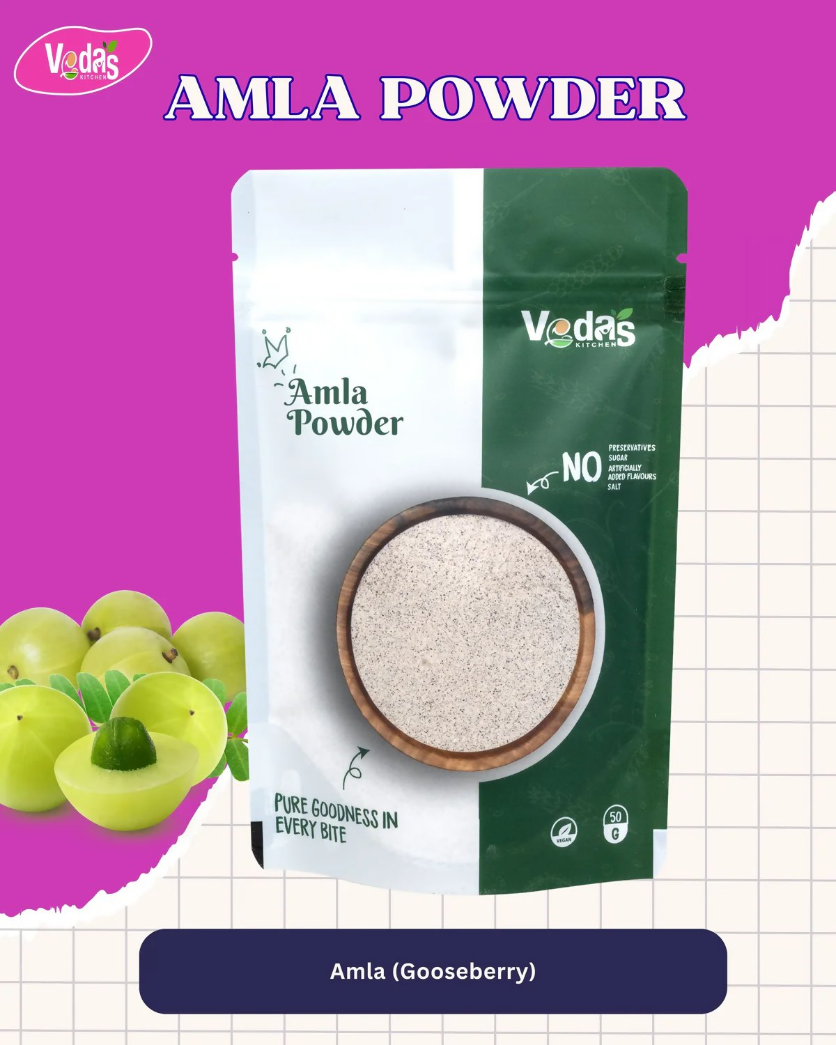Vedas Kitchen Amla Powder - Dista