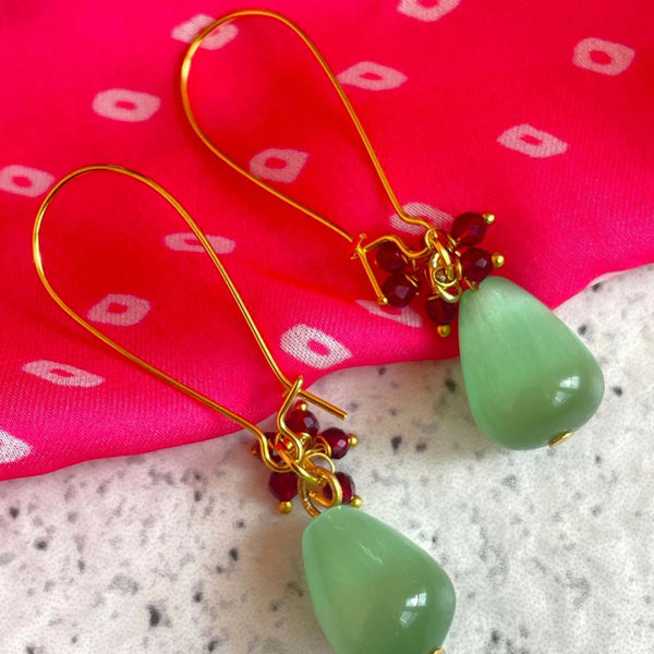 Joban Fashion Women C Green Monalisa Stone With Cheed Earring - Distacart